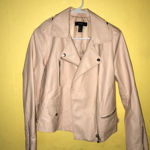 Blush pink leather jacket!